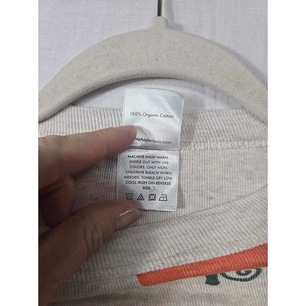 Hanna Andersson Organic Cotton Fall Pumpkin Long Sleep‎ PJ Top Girl's Size 5